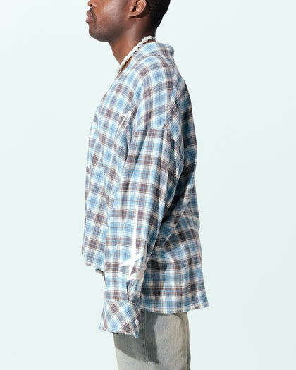 Loiter Kimono Flannel Blue