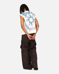 Loiter Hearts Ablaze Oversized Muscle T-Shirt Off White