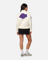 Pro Standard Women's Los Angeles Lakers Triple Tonal Satin Jacket Eggshell