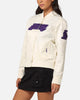 Pro Standard Women's Los Angeles Lakers Triple Tonal Satin Jacket Eggshell