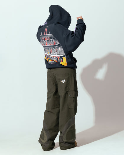 Loiter Motor Zip Hoodie Charcoal