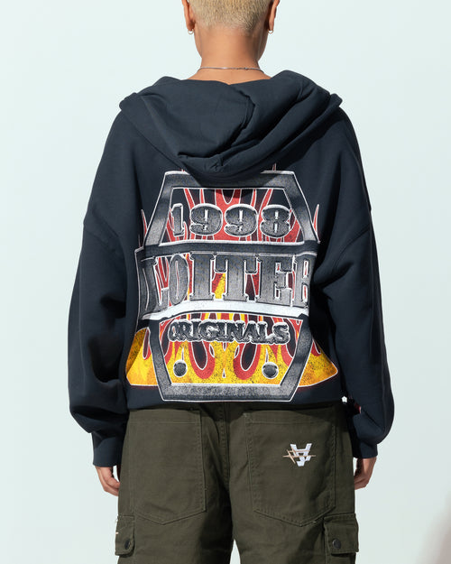 Loiter Motor Zip Hoodie Charcoal