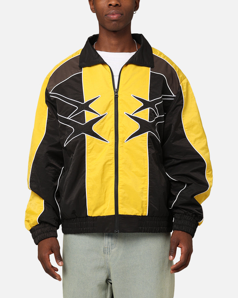 Loiter Paradise Track Jacket Black/Yellow | Culture Kings NZ