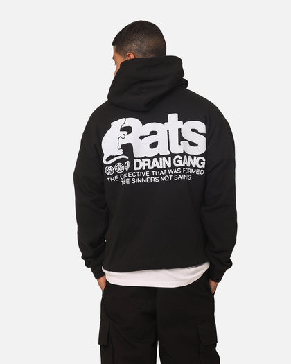 Rats Get Fat Drain Gang Hoodie Black