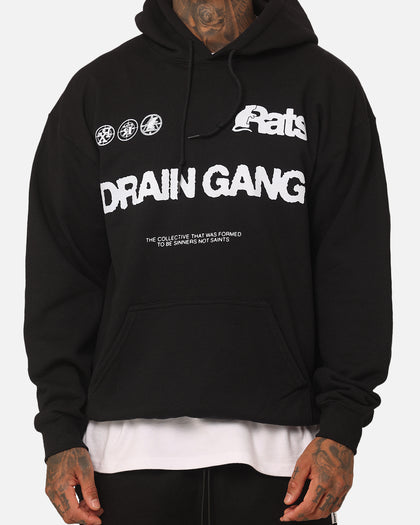 Rats Get Fat Drain Gang Hoodie Black