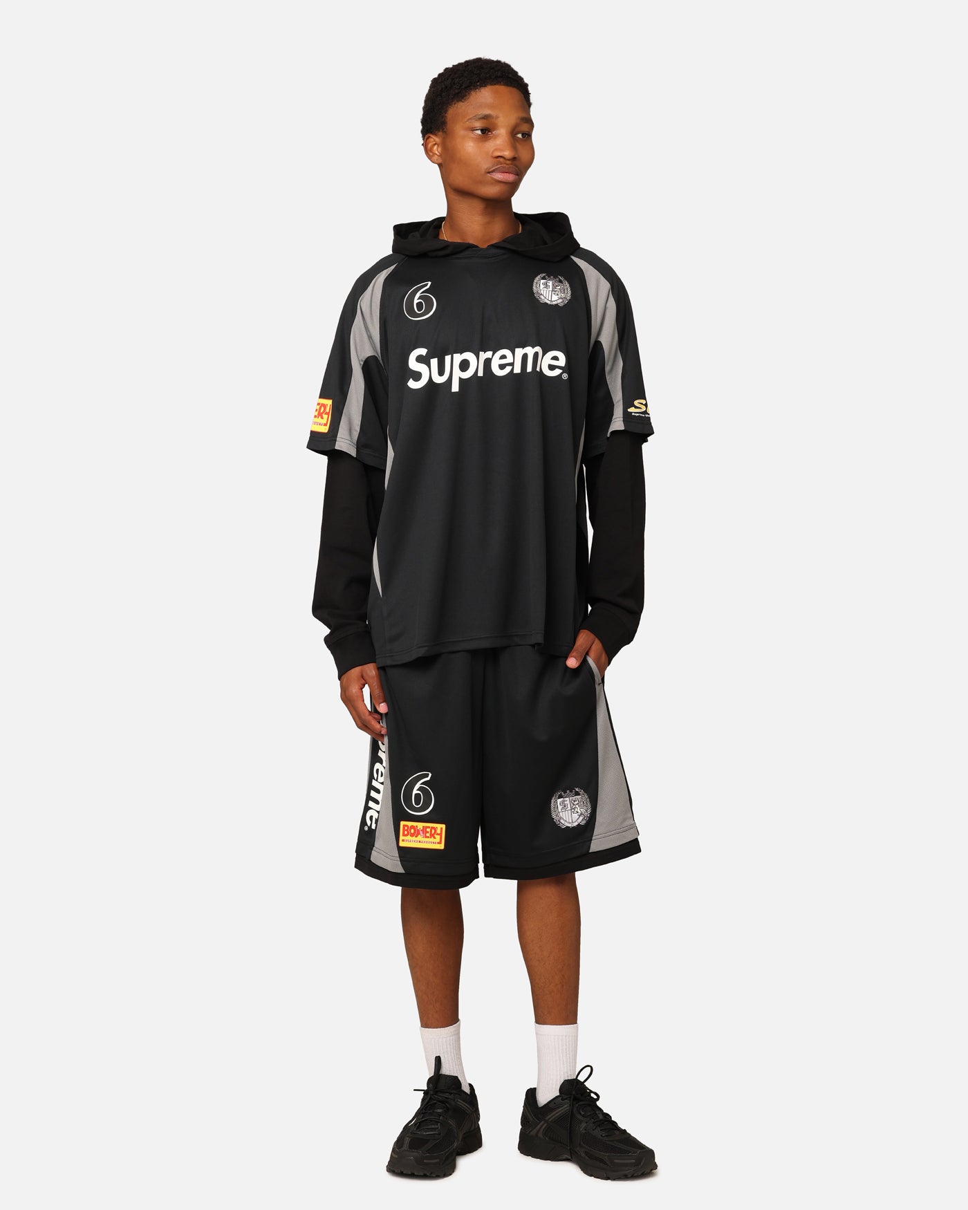 Supreme Hooded Soccer Jersey Black | Culture Kings NZ