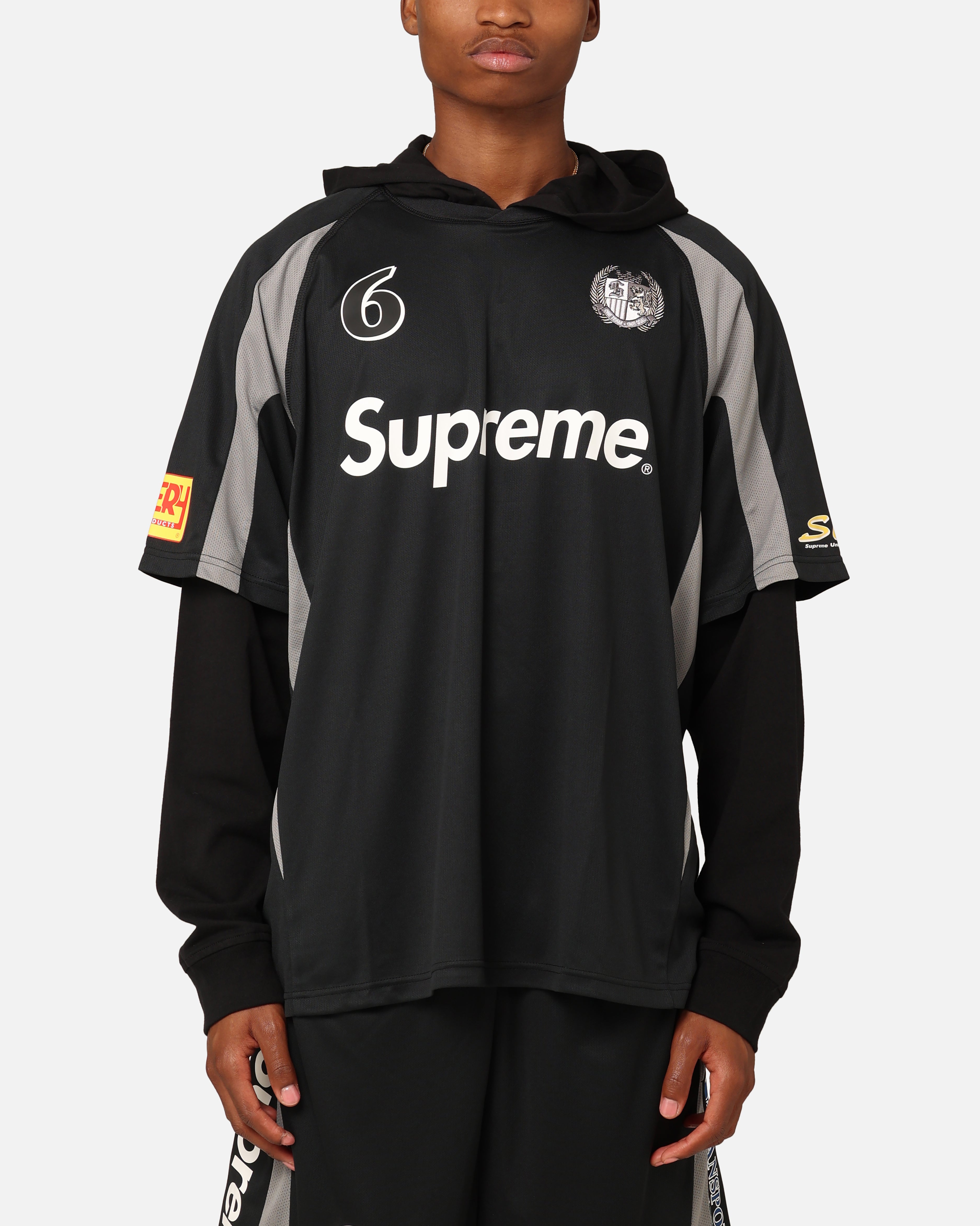 ウェア Supreme Hooded Soccer Jersey black 23FW Supreme Hooded Soccer Jersey Black | Culture Kings NZ