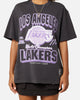 Mitchell & Ness Women's Los Angeles Lakers Arch Logo T-Shirt Faded Black