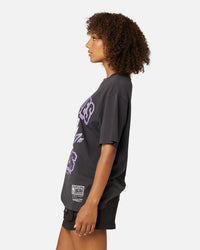 Mitchell & Ness Women's Los Angeles Lakers Arch Logo T-Shirt Faded Black