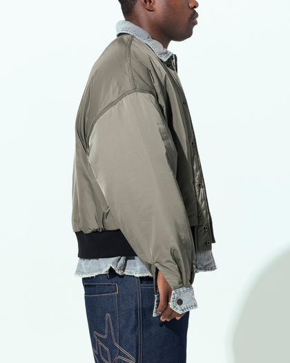 Loiter Shadow Layered Bomber Jacket Khaki