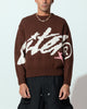 Loiter Spider Knit Sweater Brown