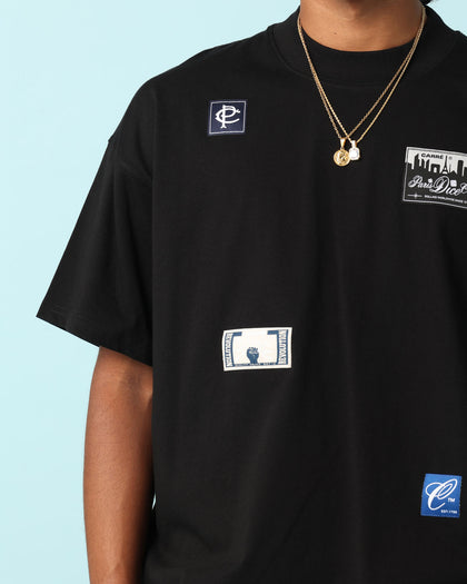Carré Patchwork Oversized T-Shirt Black