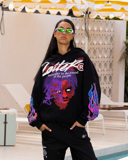 Loiter Live In Direct Vintage Hoodie Black