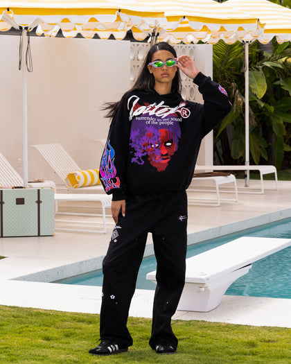 Loiter Live In Direct Vintage Hoodie Black