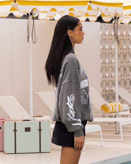 Loiter Midsummer Vintage Hoodie Charcoal