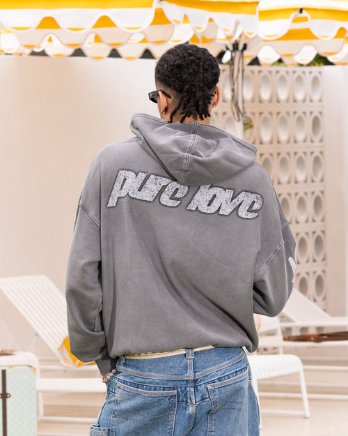 Loiter Pure Love Vintage Hoodie Charcoal
