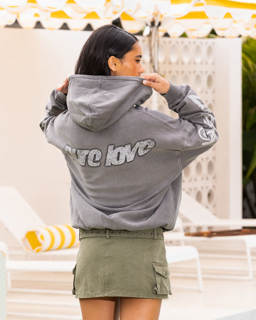 Loiter Pure Love Vintage Hoodie Charcoal