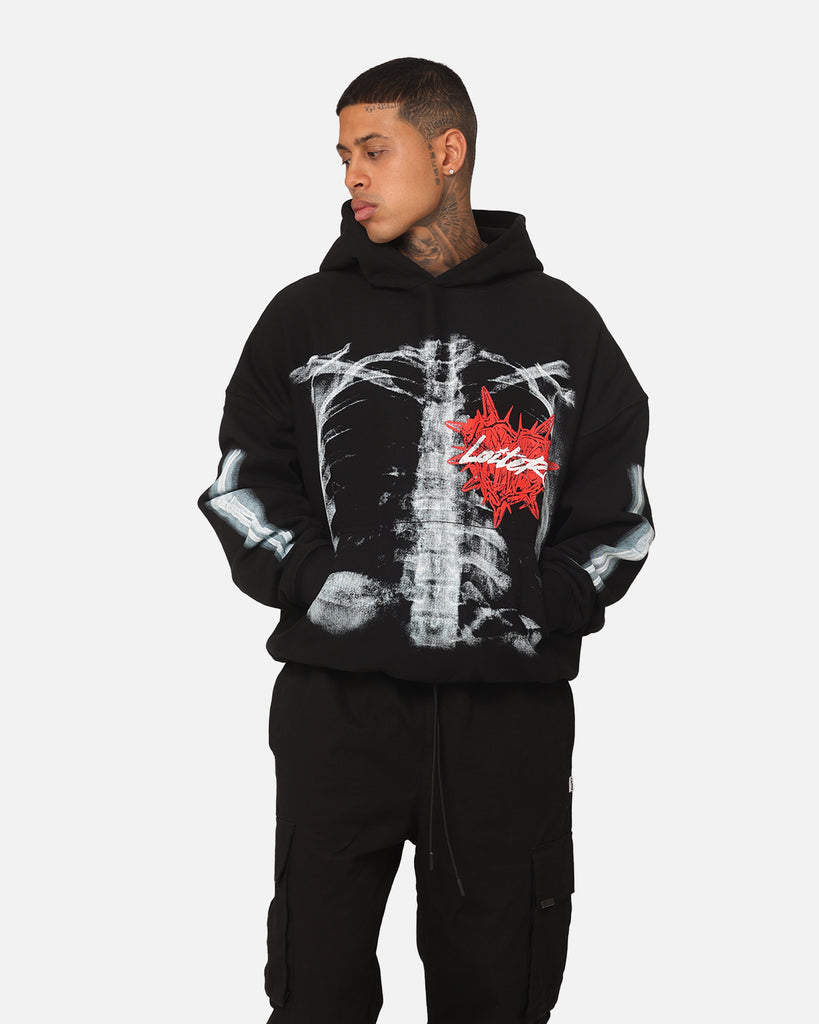 Loiter Ribcage Vintage Hoodie Black | Culture Kings NZ