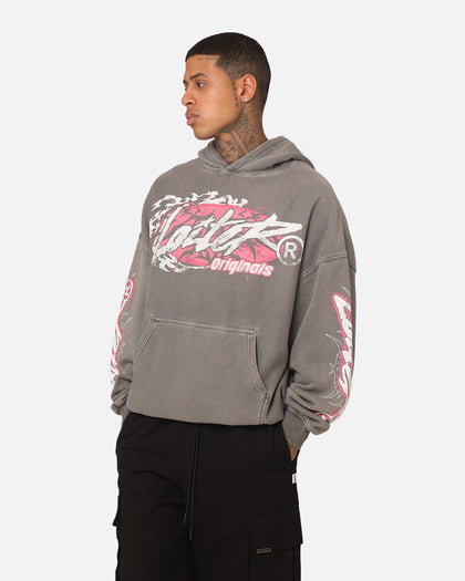 Loiter Wave Break Vintage Hoodie Charcoal