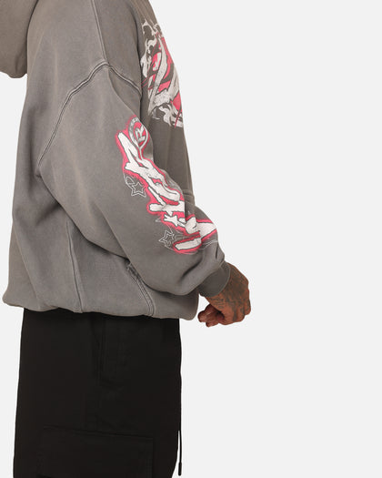 Loiter Wave Break Vintage Hoodie Charcoal