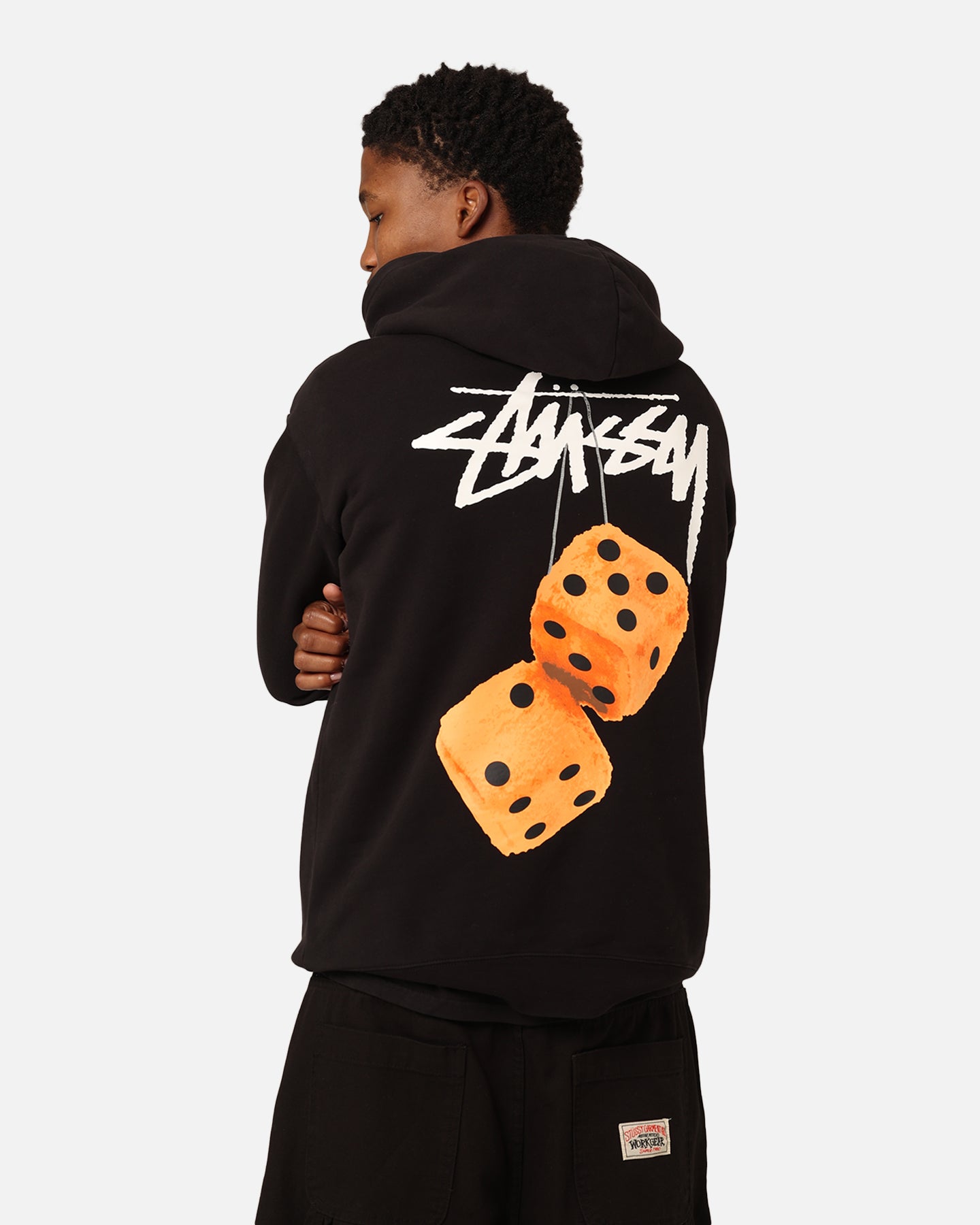 Stüssy Fuzzy Dice Fleece Hoodie Pigment Black | Culture Kings NZ