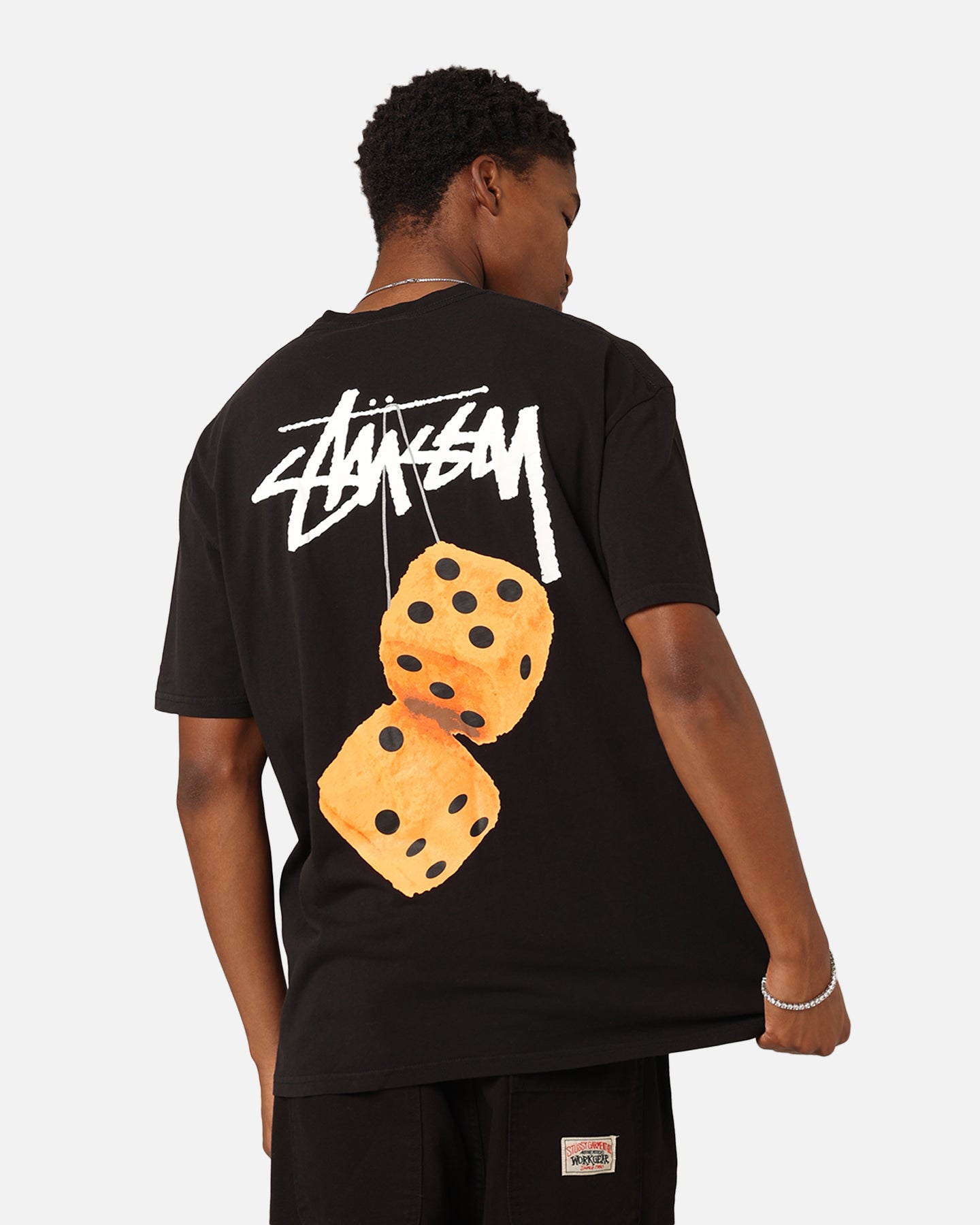 トップス STUSSY DICE PATTERN SHIRT Stüssy Fuzzy Dice T-Shirt Pigment Black | Culture Kings NZ