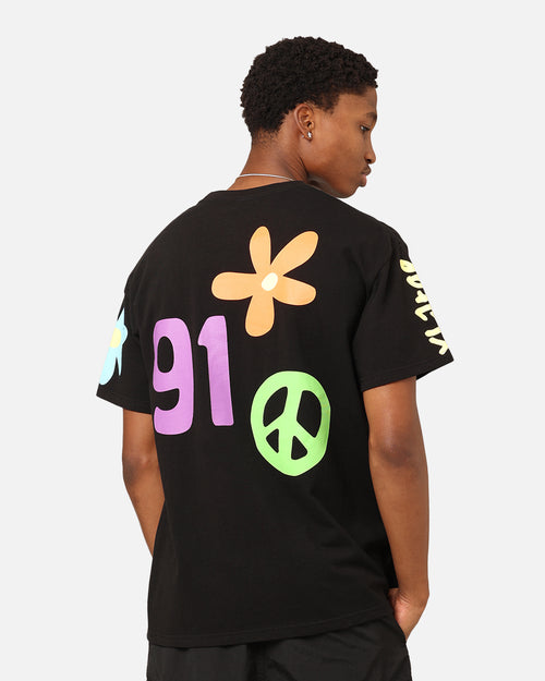 X-Large Flower And Peace T-Shirt Black