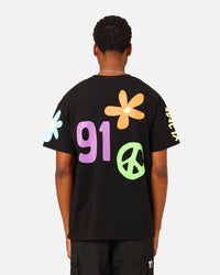 X-Large Flower And Peace T-Shirt Black