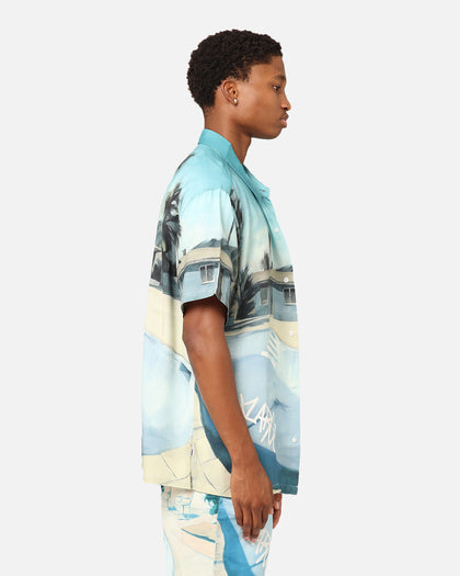 X-Large Graffiti Pool Rayon Short Sleeve Shirt Multi