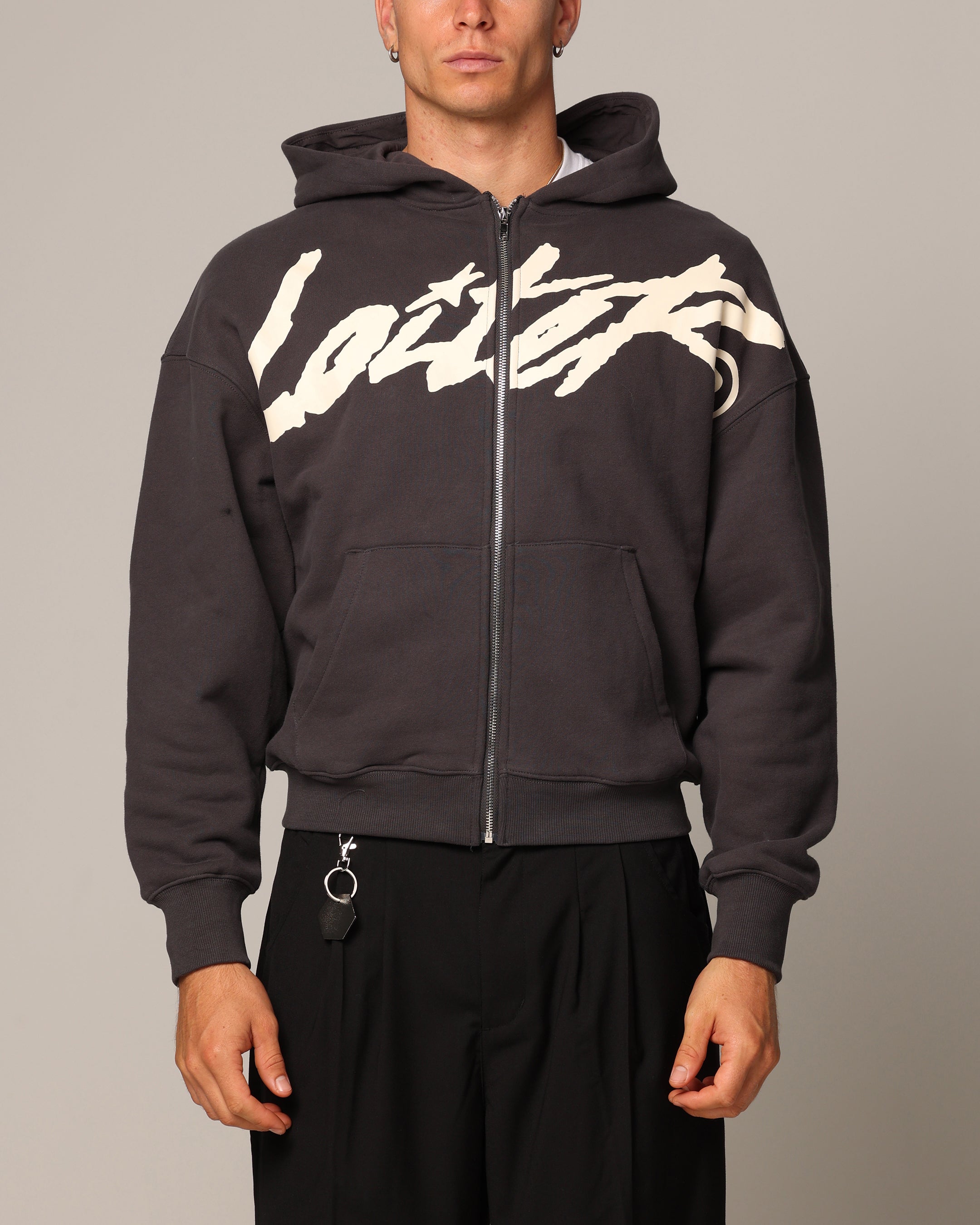 Loiter Spider Zip Hoodie Charcoal | Culture Kings NZ