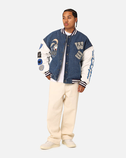 American Thrift X Warner Bros. 100 Years Varsity Jacket Blue/Cream