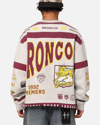 Mitchell & Ness Brisbane Broncos Team Crewneck Grey Marle