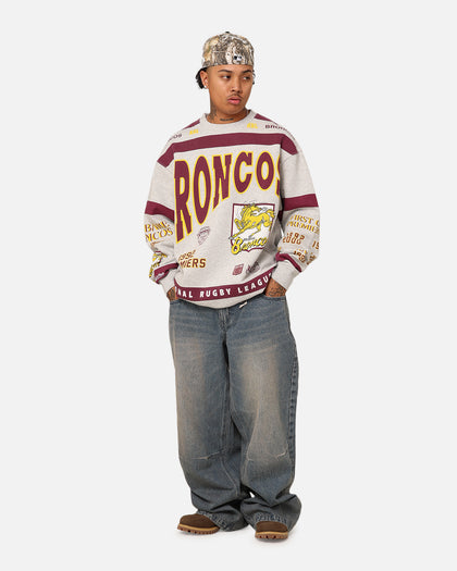 Mitchell & Ness Brisbane Broncos Team Crewneck Grey Marle