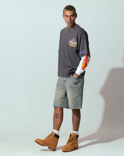 Loiter Motor Box T-Shirt Charcoal