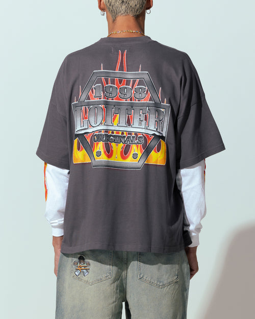 Loiter Motor Box T-Shirt Charcoal