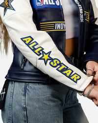 Pro Standard Women's NBA All-Stars Leather Jacket Eggshell/Midnight