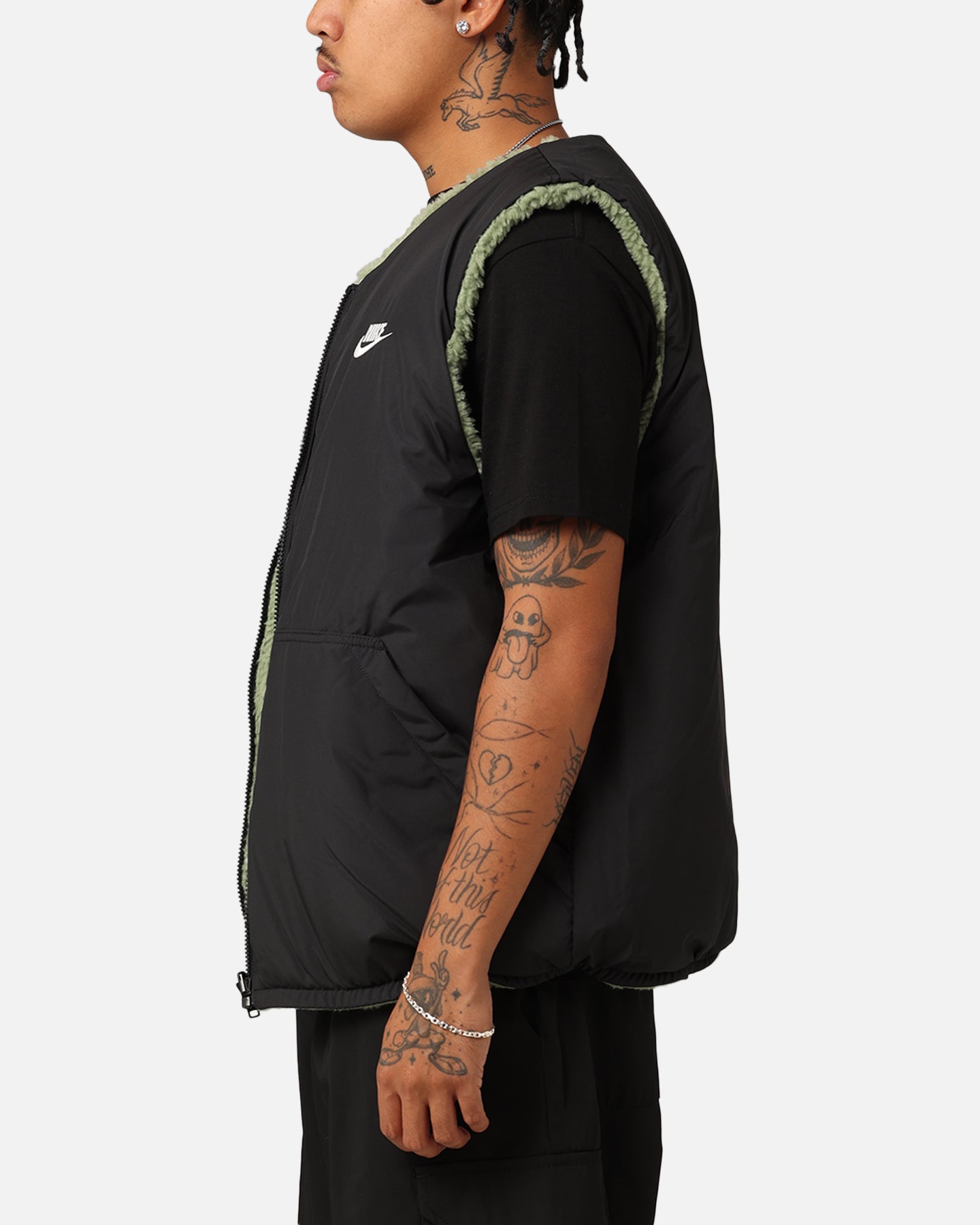 Nike Sportswear Sherpa Reversible Vest Oil Green/Black | Culture