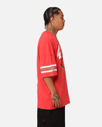 Majestic Athletic San Francisco 49ers Vintage Sport Striped Sleeve T-Shirt Faded Red