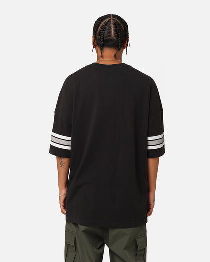 Majestic Athletic Las Vegas Raiders Vintage Sport Striped Sleeve T-Shirt Faded Black