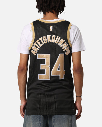 Nike Giannis Antetokounmpo Milwaukee Bucks Dri-FIT 2024 Select Series Jersey Black/Gold