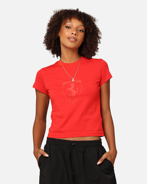 Puma X Scuderia Ferrari Women's Ferrari Style Baby Doll T-Shirt Rosso Corsa