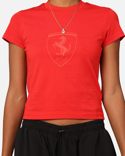 Puma X Scuderia Ferrari Women's Ferrari Style Baby Doll T-Shirt Rosso Corsa