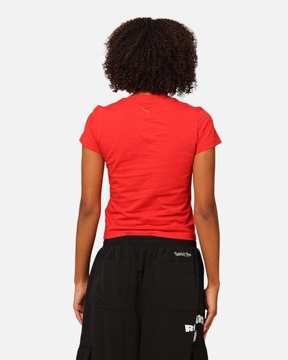 Puma X Scuderia Ferrari Women's Ferrari Style Baby Doll T-Shirt Rosso Corsa