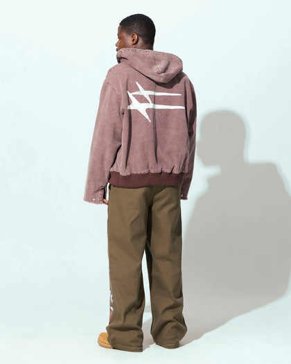 Loiter Workwear Zip Jacket Vintage Burgundy