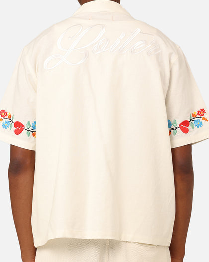 Loiter Oasis Embroidered Button Up Shirt Ecru