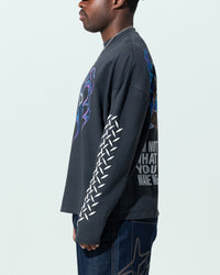 Loiter Repressed Box Long Sleeve T-Shirt Charcoal