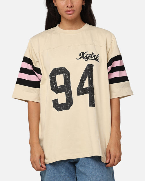 X-Girl Women's Number Sweat T-Shirt Cream