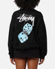 Stussy Women's Fuzzy Dice Oversized Crewneck Pigment Black