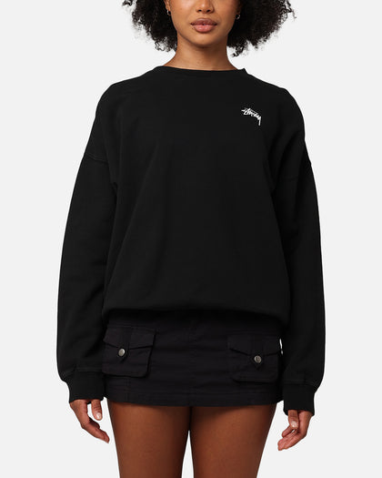 Stussy Women's Fuzzy Dice Oversized Crewneck Pigment Black