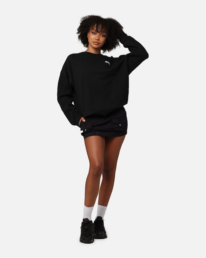 Stussy Women's Fuzzy Dice Oversized Crewneck Pigment Black